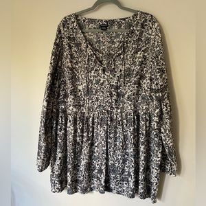Sheer Patterned Flowy Torrid Top